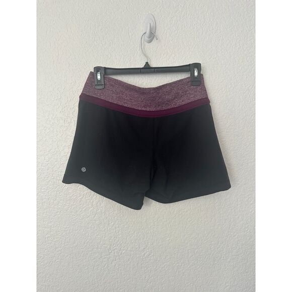 Lululemon Speed Running Lined Athletic Shorts in Black Purple Size 6 - Picture 2 of 4